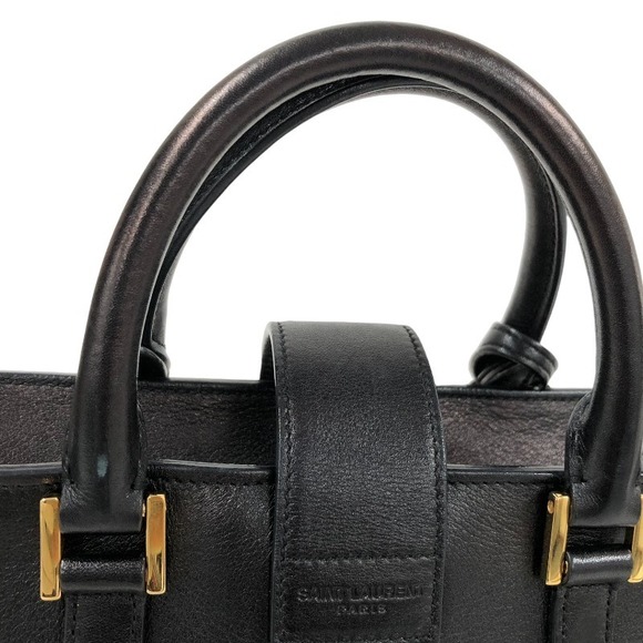 Saint Laurent Cabas Leather Handbag Black - Picture 6 of 10